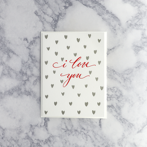 "I Love You" Letterpress Romance Card