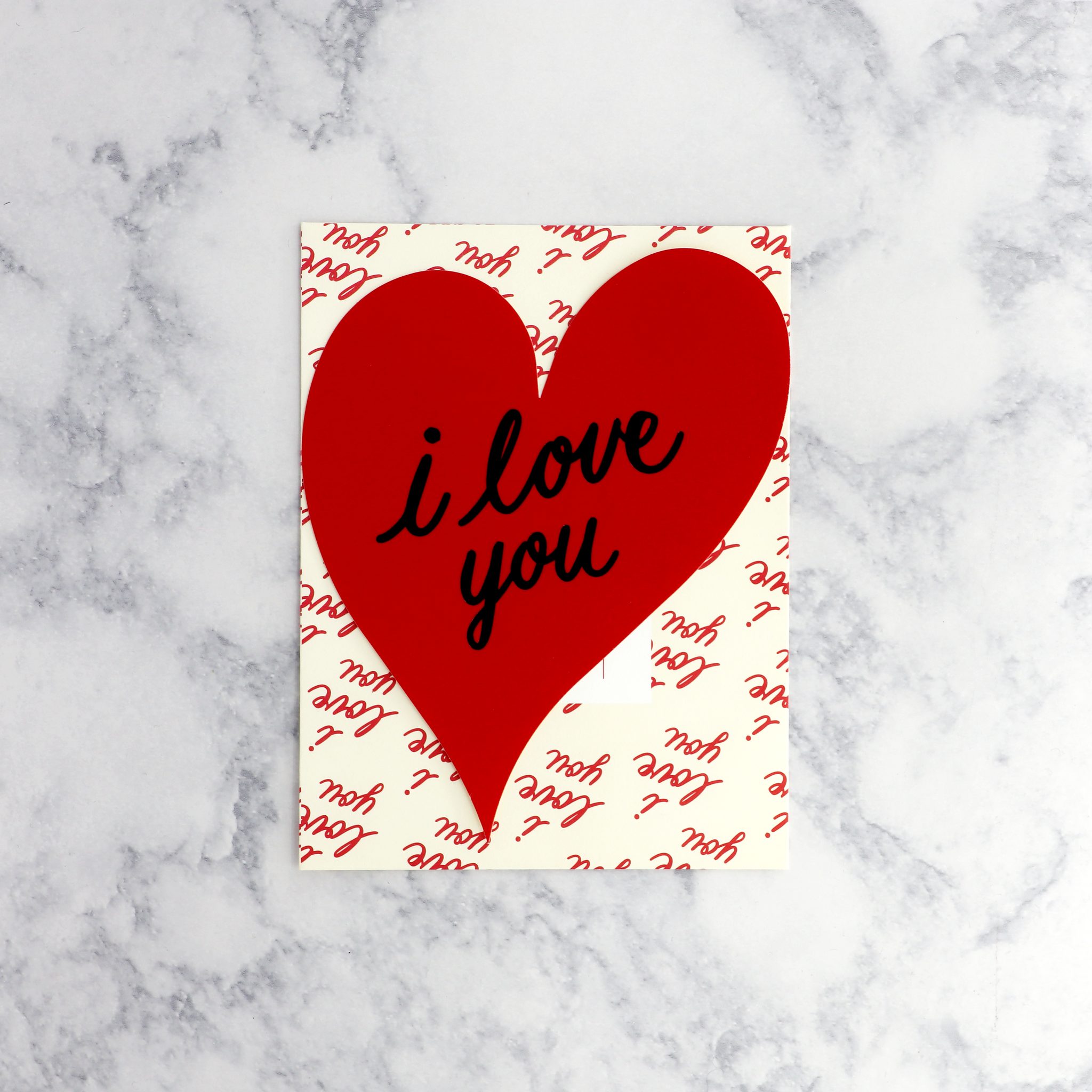 "I Love You" Red Heart Valentine's Day Card