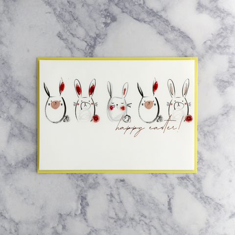 Illustrated Bunnies Easter Card