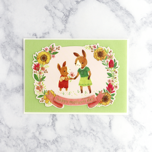 Illustrated Bunnies Mother's Day Card (For Mom)