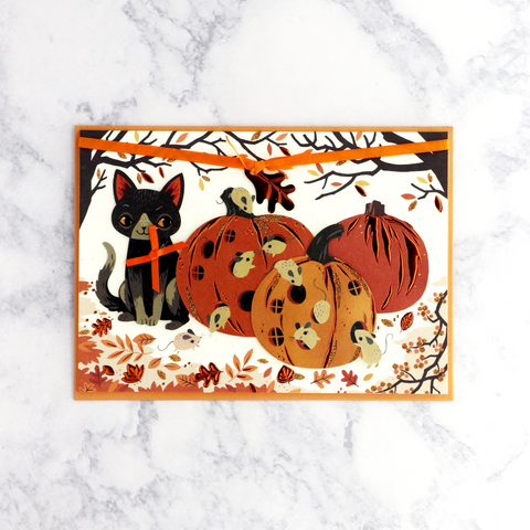 Pumpkin Mouse Motels Halloween Card