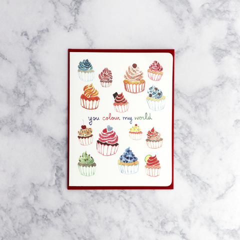 Illustrated Cupcakes Romance Card
