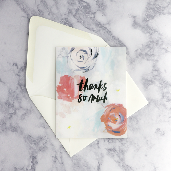 Illustrated Roses Thank You Boxed Notes (Set of 8)