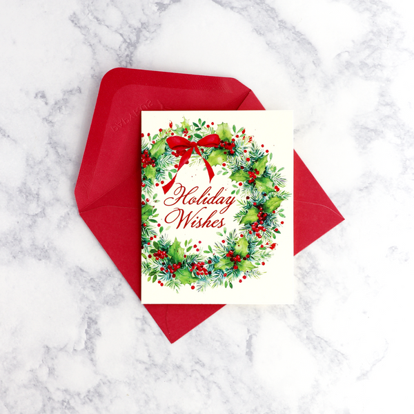 Illustrated Wreath Holiday Boxed Cards (Set of 20)