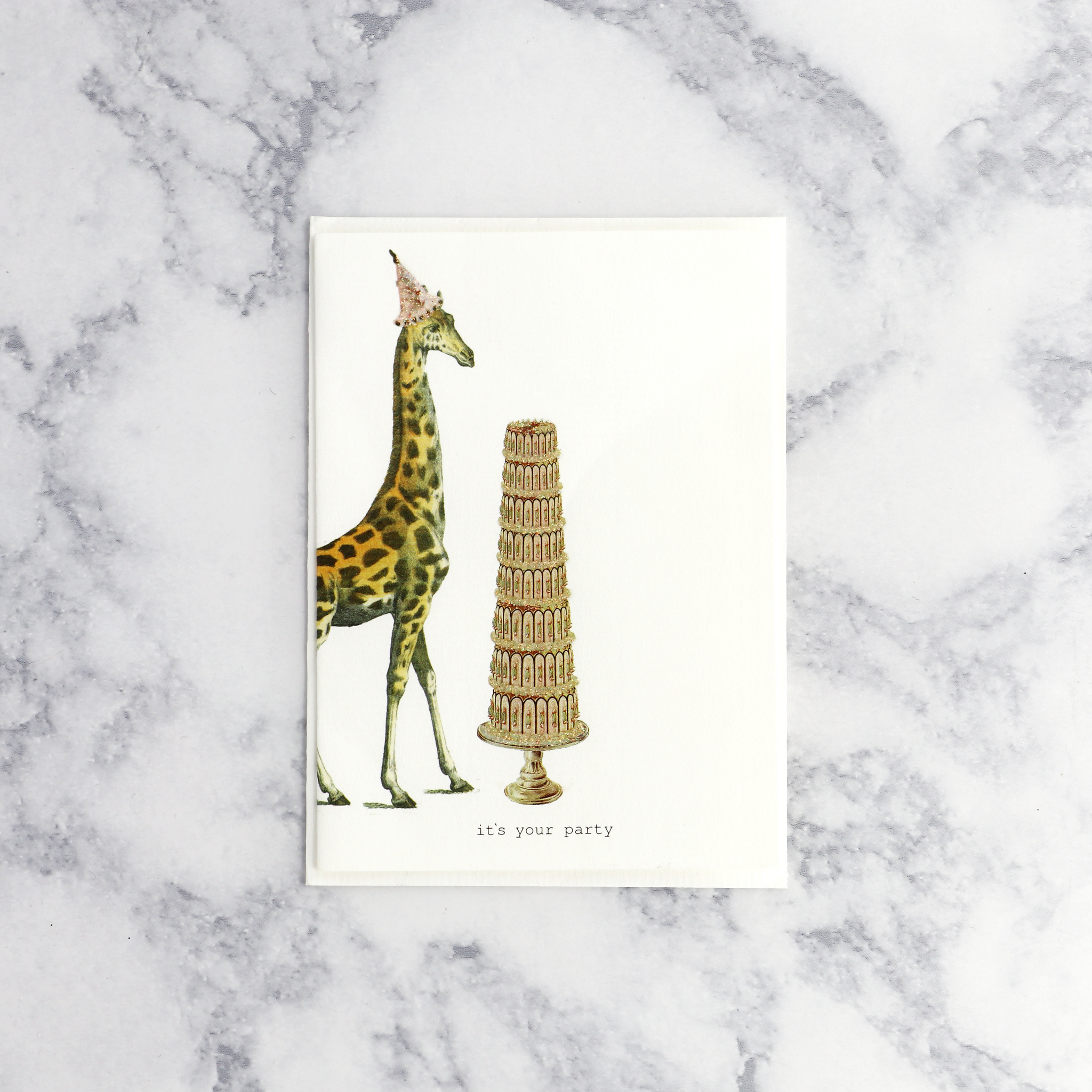 "It’s Your Party" Giraffe Birthday Card