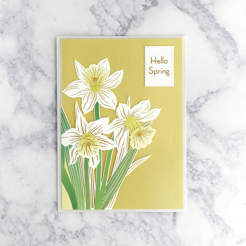 Laser-Cut Daffodils Easter Card