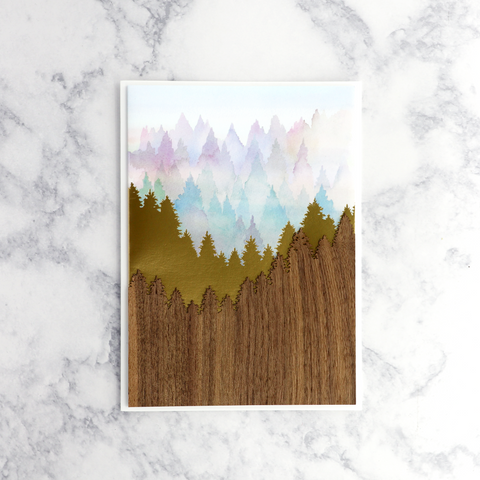 Laser-Cut Scenic Mountain Blank Card