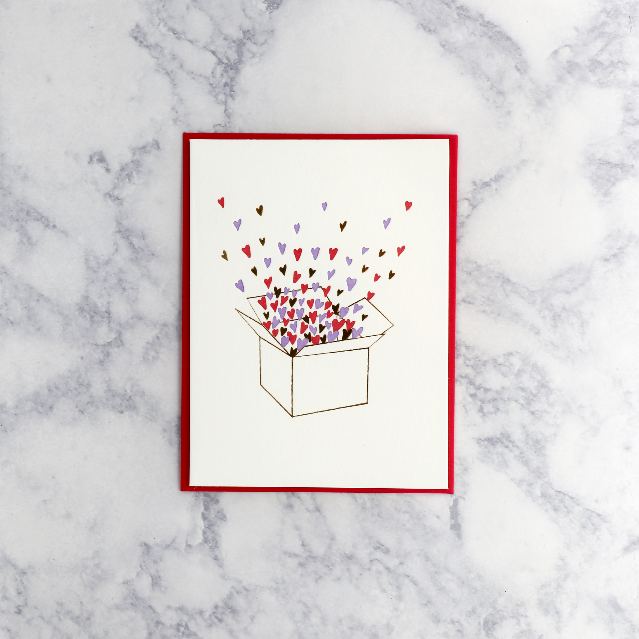 Letterpress Box Of Love Valentine's Day Card