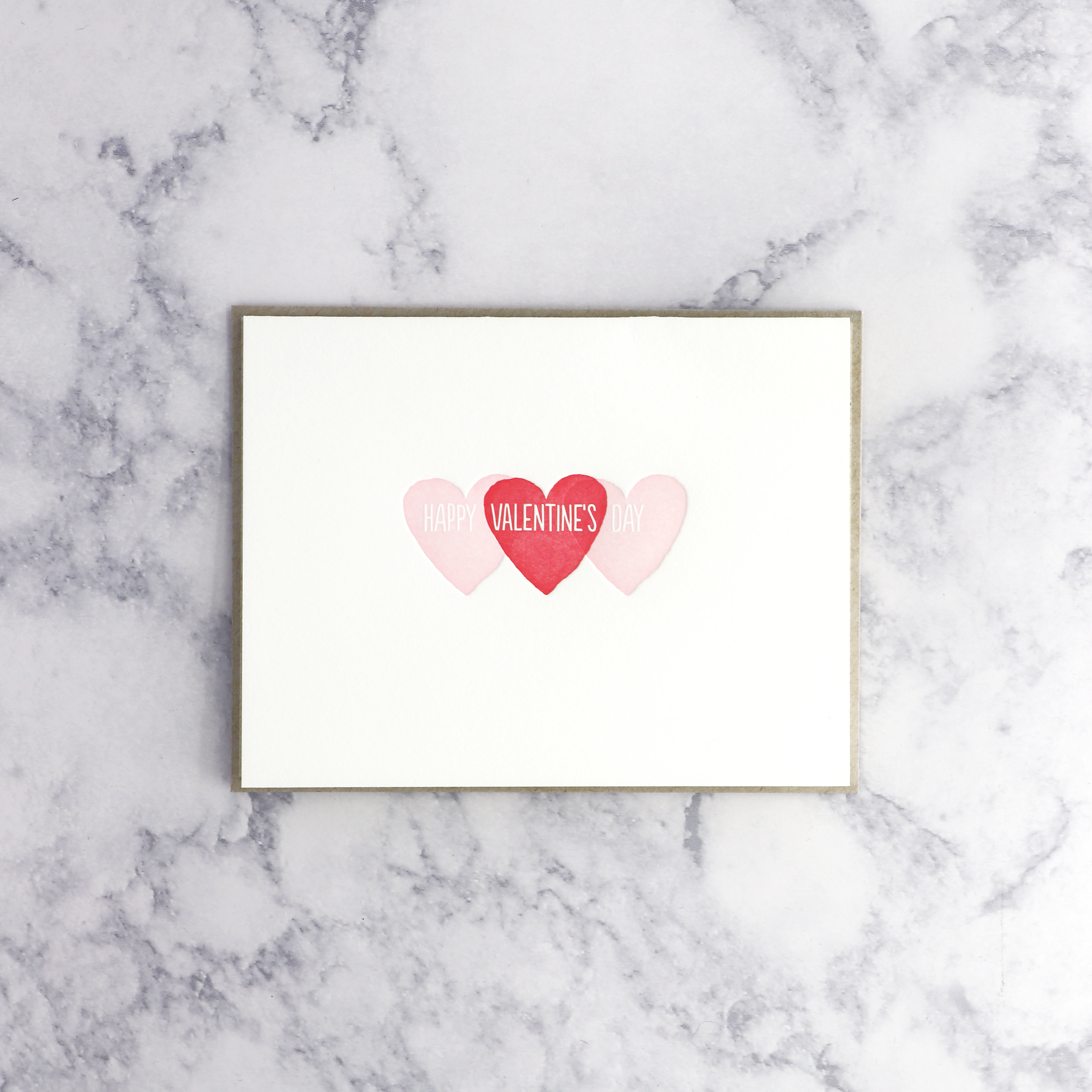 Letterpress Hearts Valentine's Day Card