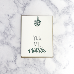 Letterpress Mistletoe Romantic Holiday Card