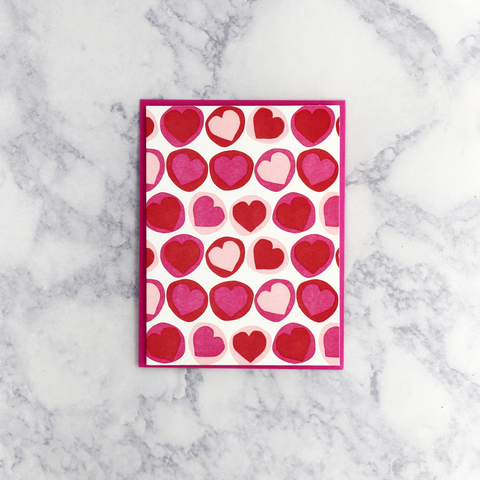 Letterpress Modern Hearts Valentine’s Day Card