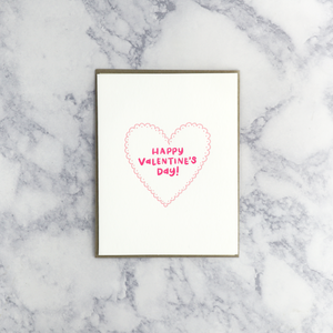 Letterpress Paper Heart Valentine’s Day Card