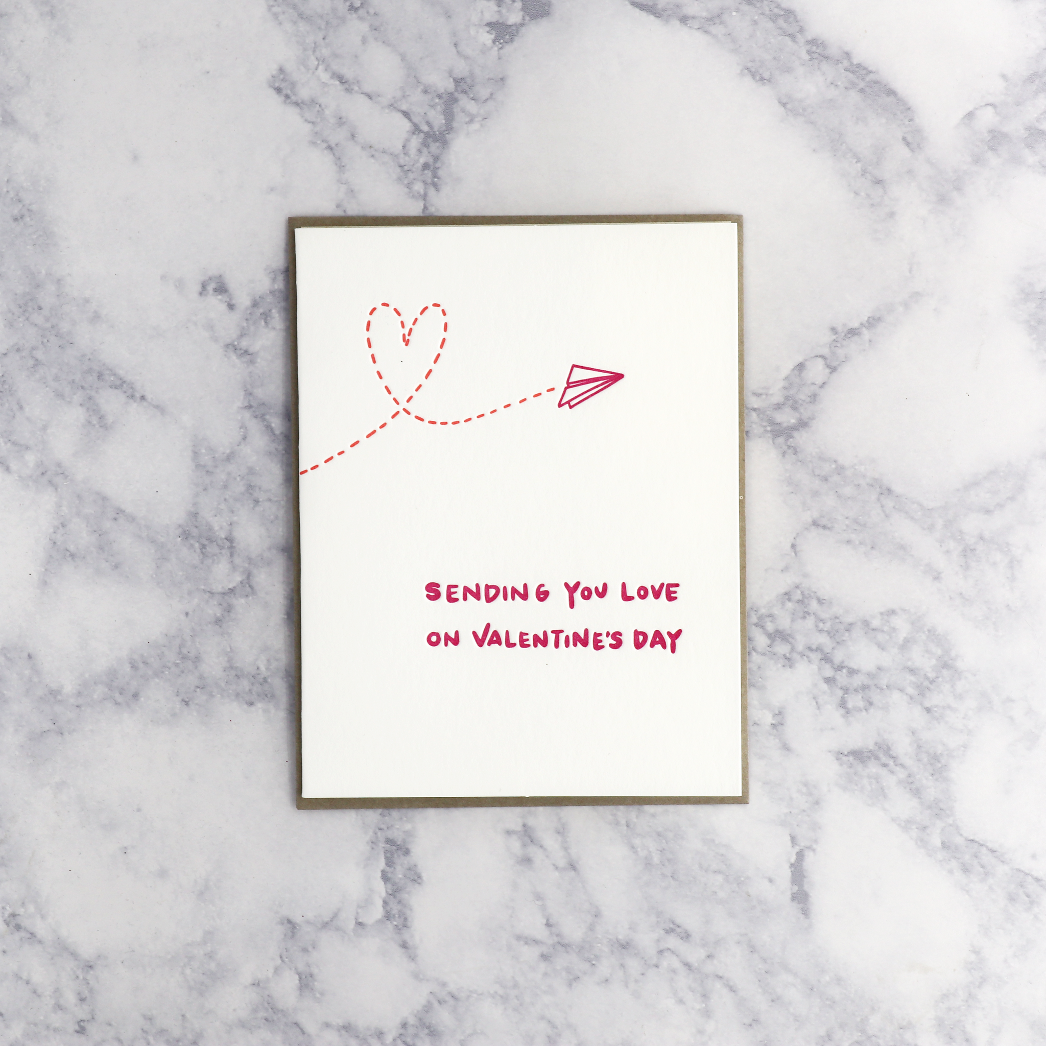 Letterpress Paper Plane Valentine’s Day Card
