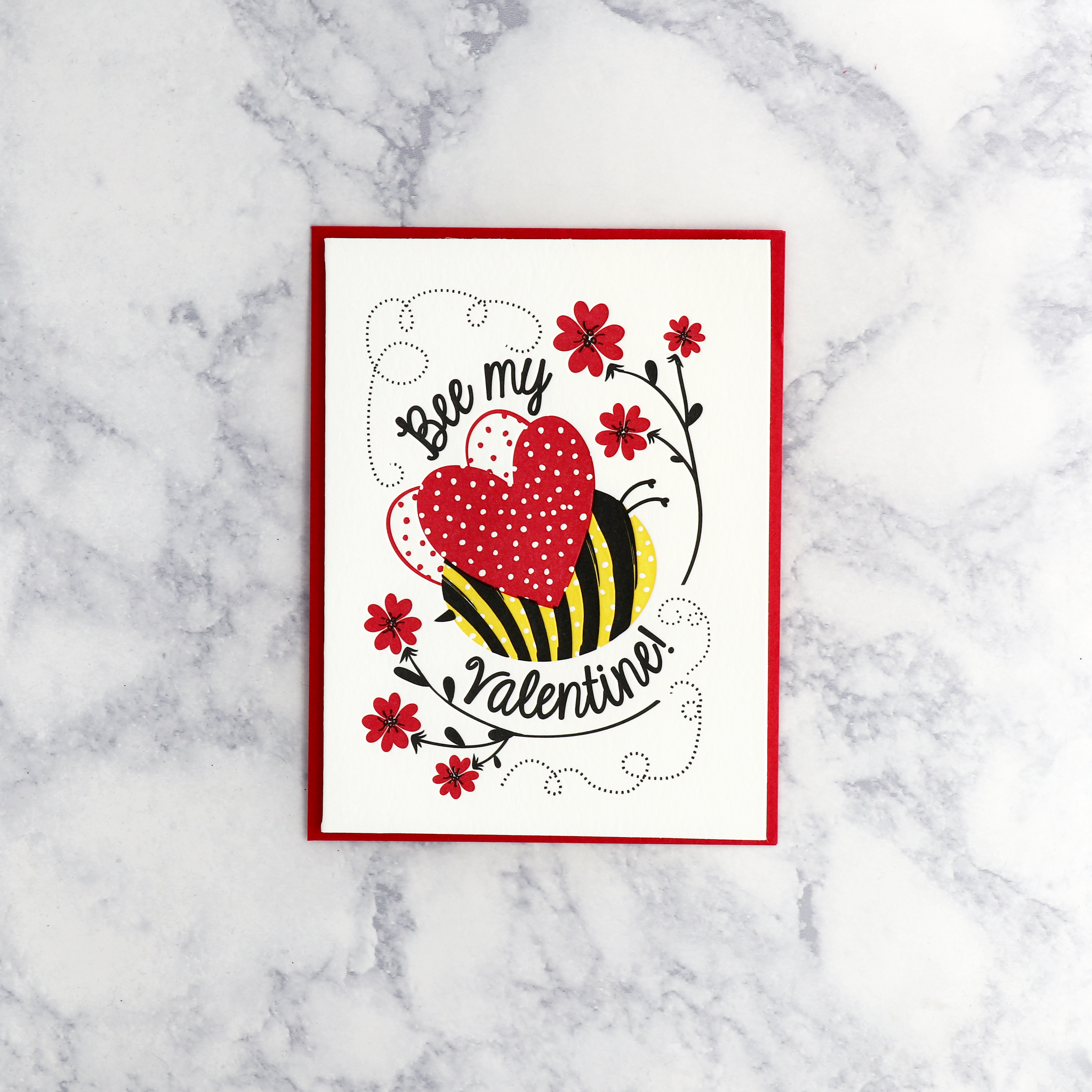 Letterpress “Bee My Valentine!” Valentine’s Day Card