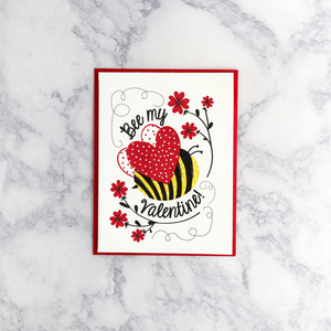 Letterpress “Bee My Valentine!” Valentine’s Day Card