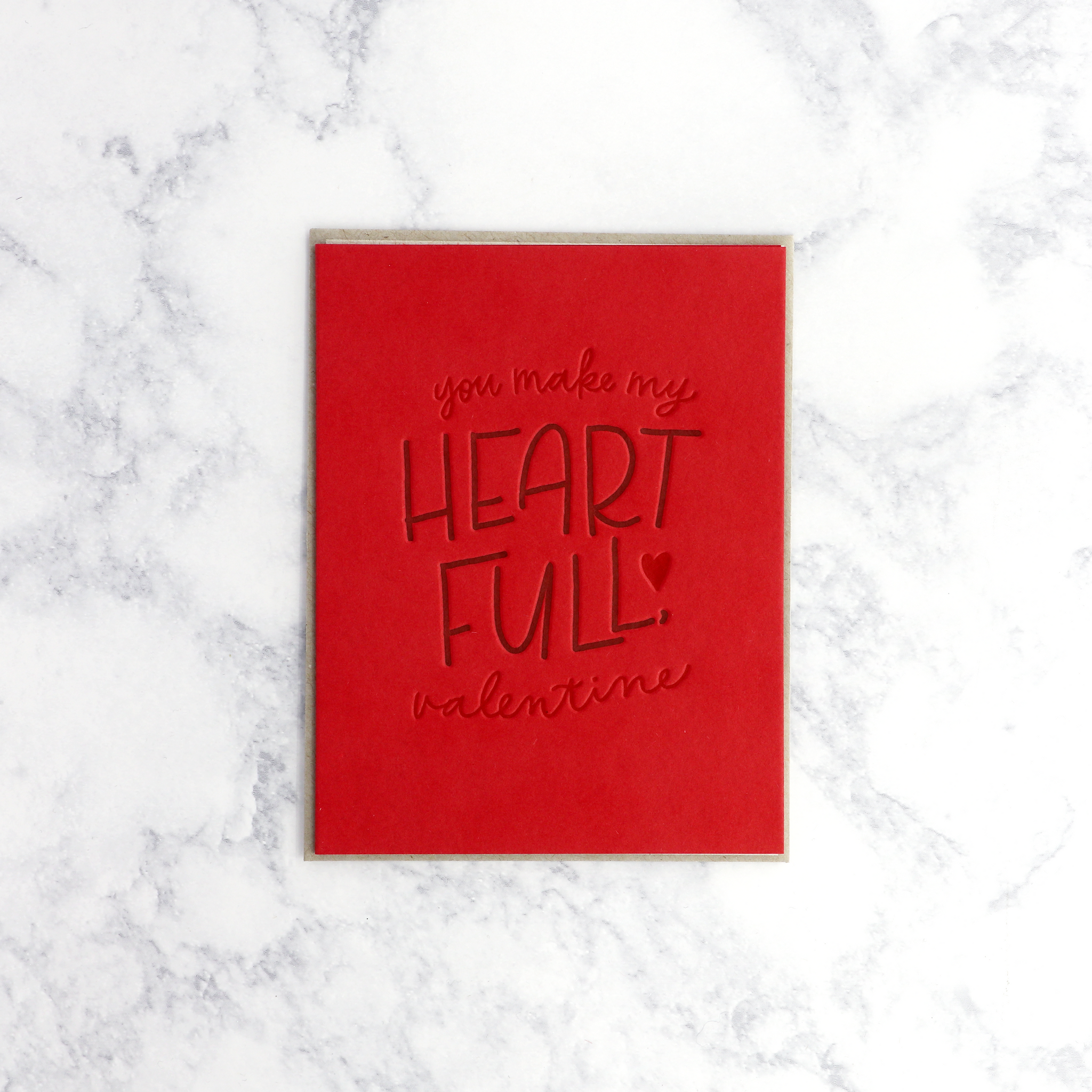 Letterpress "Heart Full" Valentine's Day Card