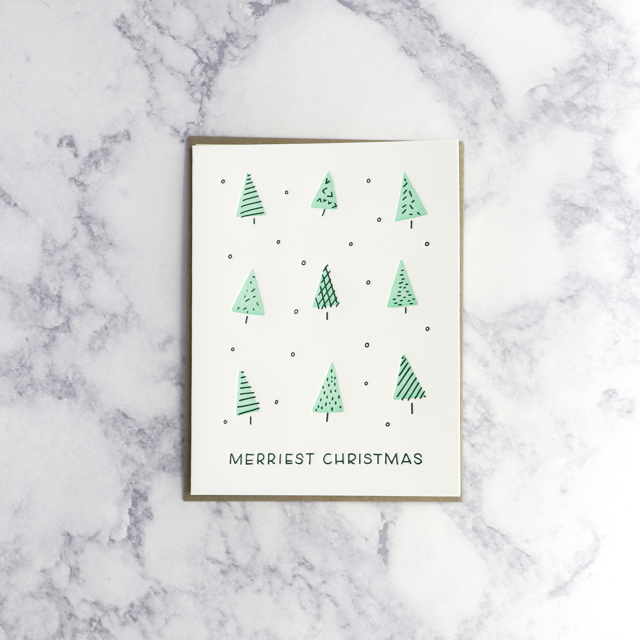 Letterpress "Merriest Trees" Christmas Card