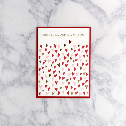 Letterpress “One In A Million” Valentine’s Day Card