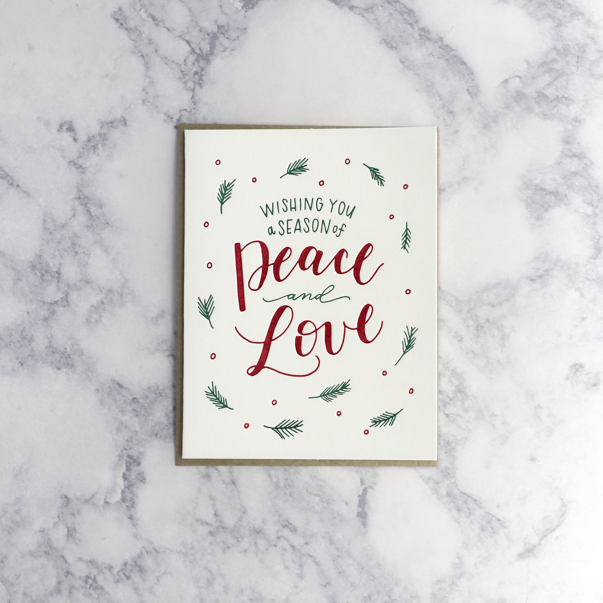 Letterpress "Season of Peace & Love" Holiday Card