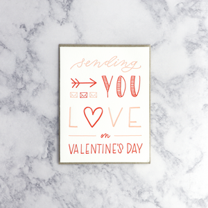 Letterpress "Sending You Love" Valentine's Day Card