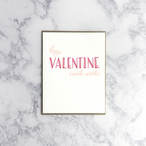 Letterpress "Wink, Wink" Valentine's Day Card