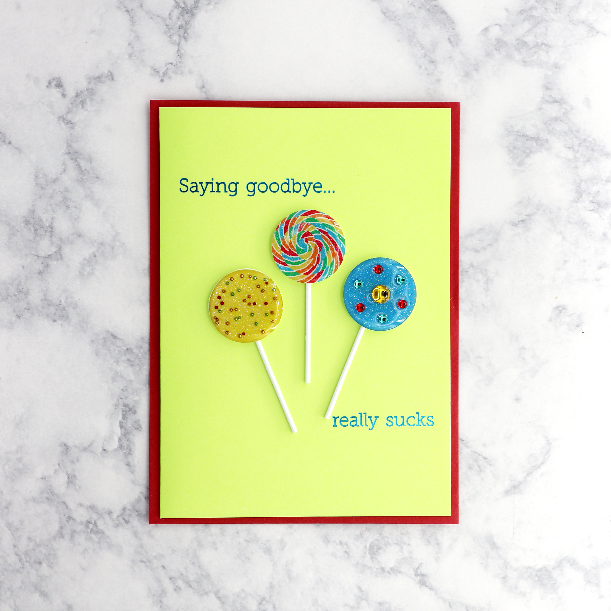 Lollipops Goodbye Card