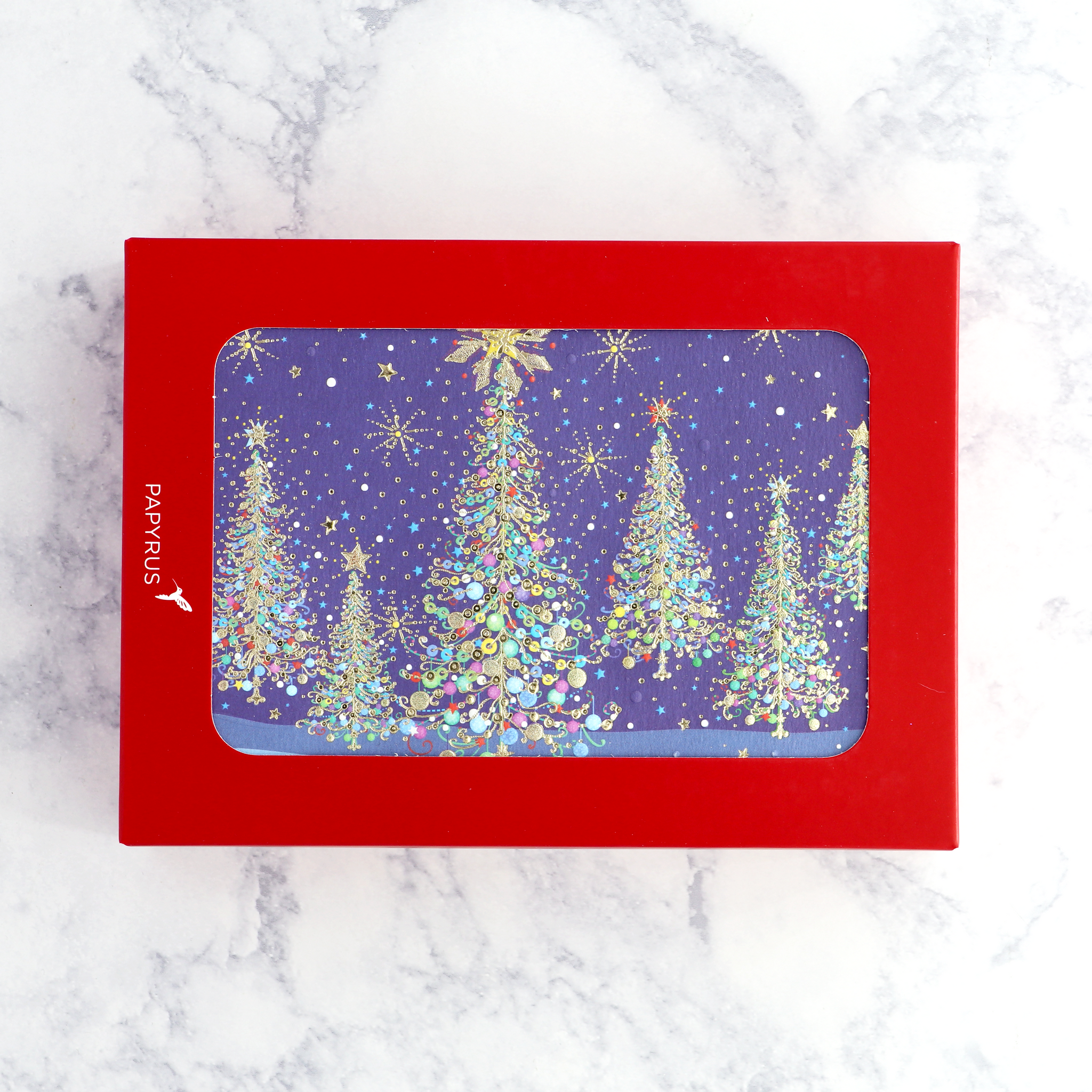 Magical Row Of Trees Christmas Boxed Cards (Set of 14)
