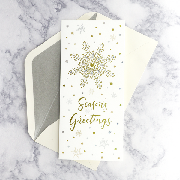 Metallic Snowflakes Holiday Boxed Cards (Set of 16)u