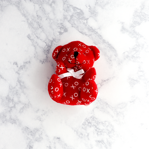 "Hugs & Kisses" Valentine's Day Mini Red Stuffed Bear