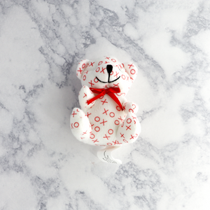 "Hugs & Kisses" Valentine's Day Mini White Stuffed Bear