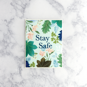 Mint Floral "Stay Safe" Thinking Of You Card