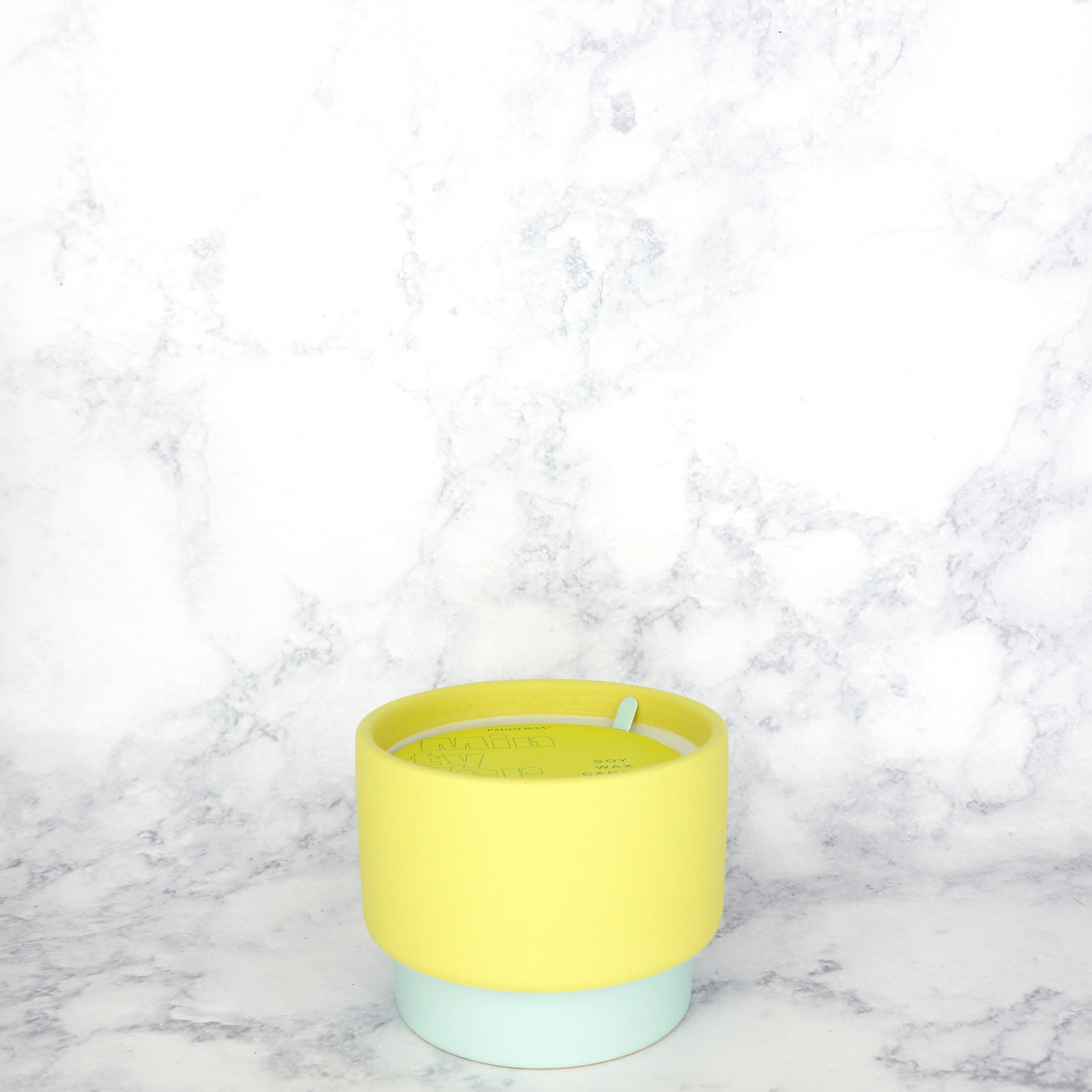 Minty Verde Colorblock Ceramic Soy Wax Candle