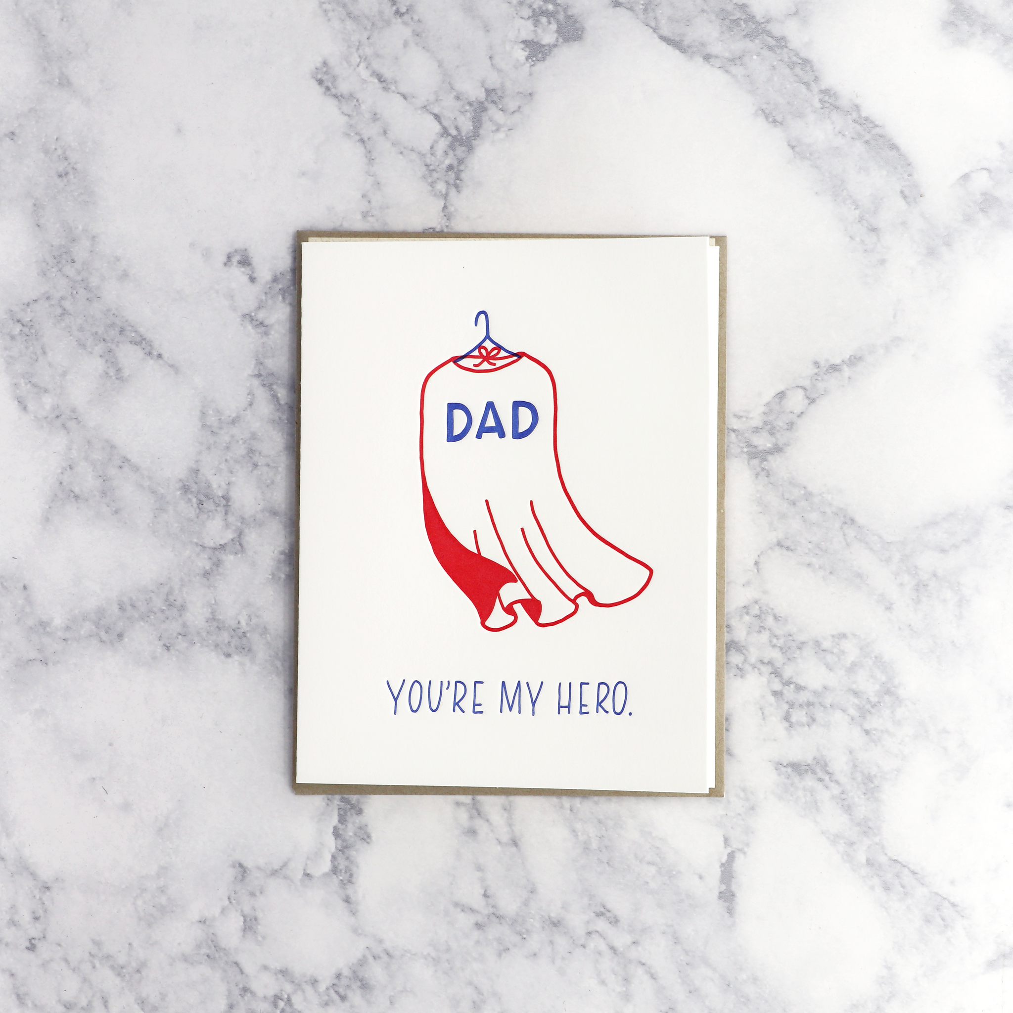 "My Hero" Letterpress Father's Day Card