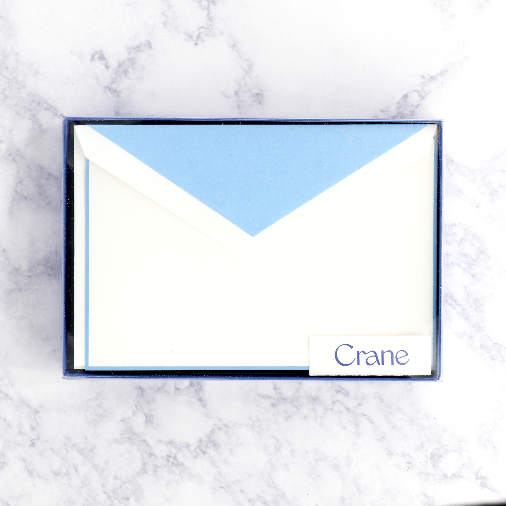 Newport Blue Border on Pearl White Boxed Cards (Set of 10)