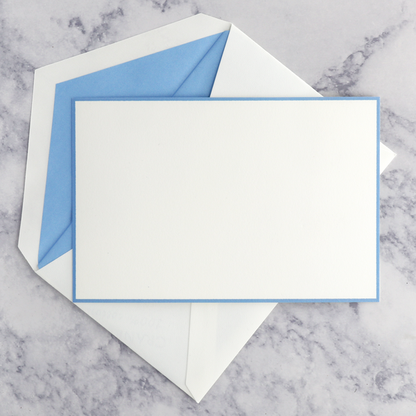 Newport Blue Border on Pearl White Boxed Cards (Set of 10)