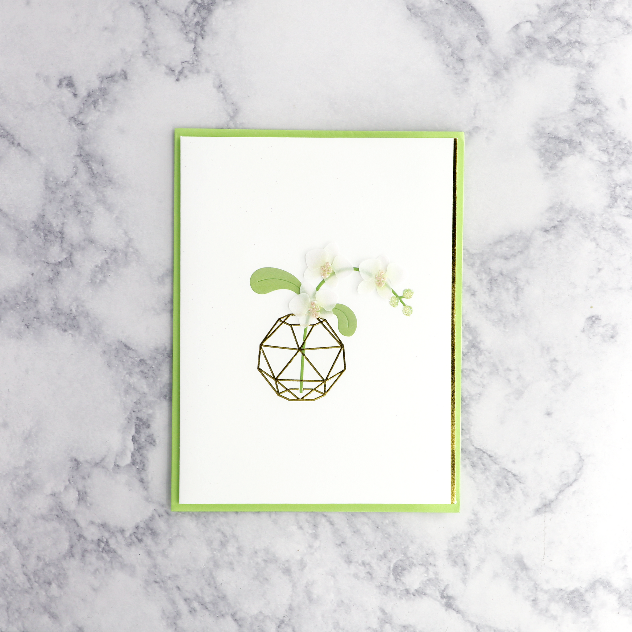 Orchid In Geo Vase Thank You Card