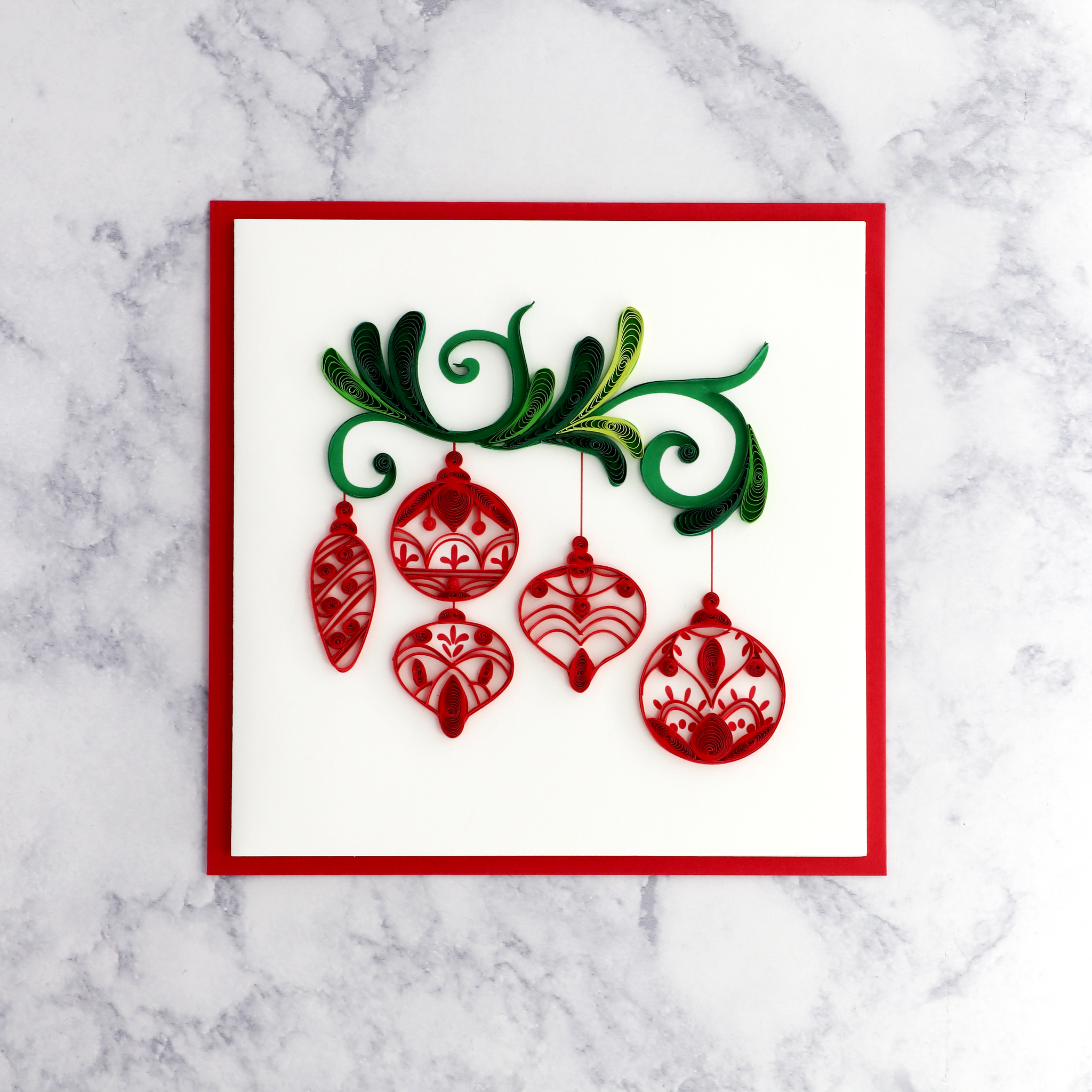 Ornaments Quilling Holiday Card
