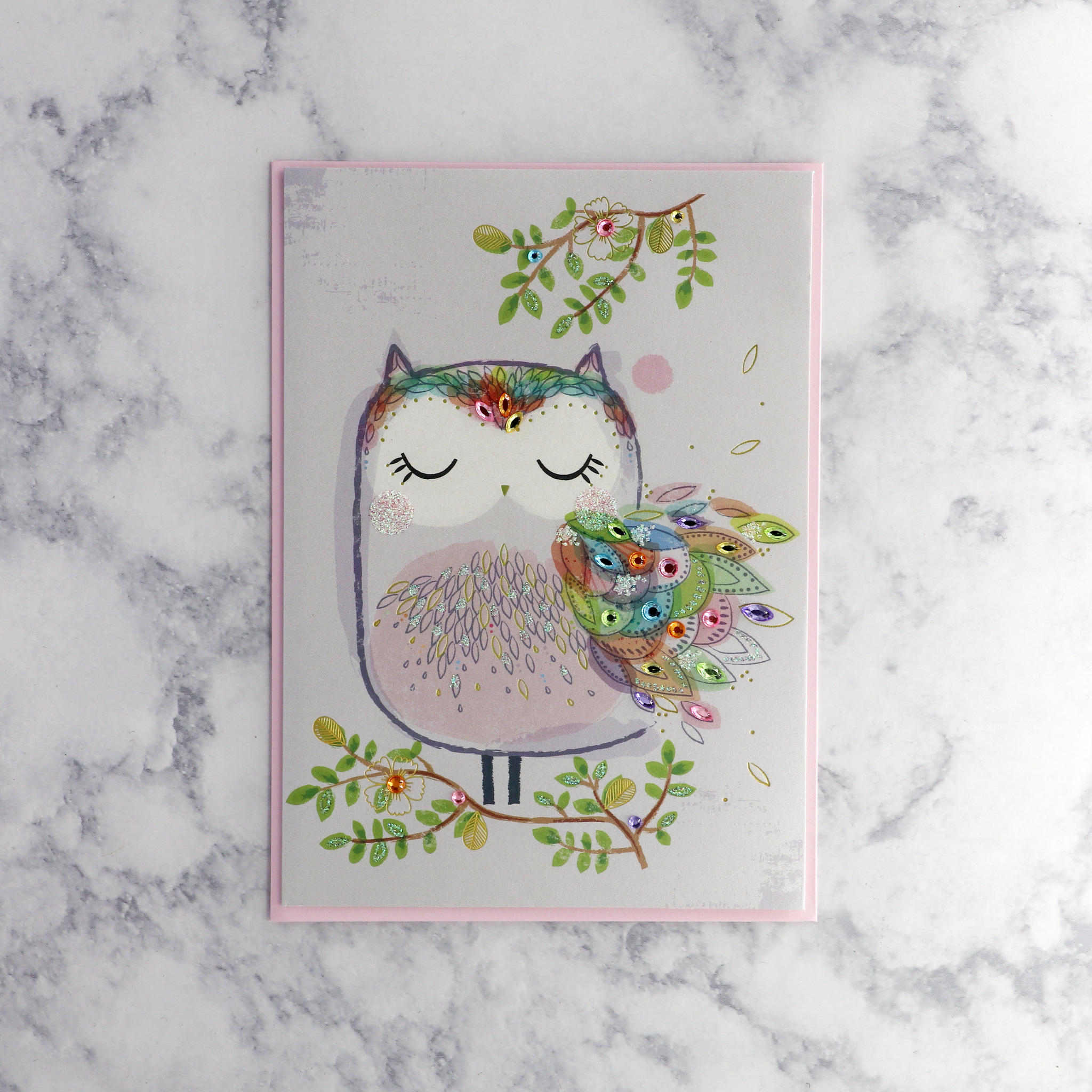 Owl With Chatons Mother's Day Card