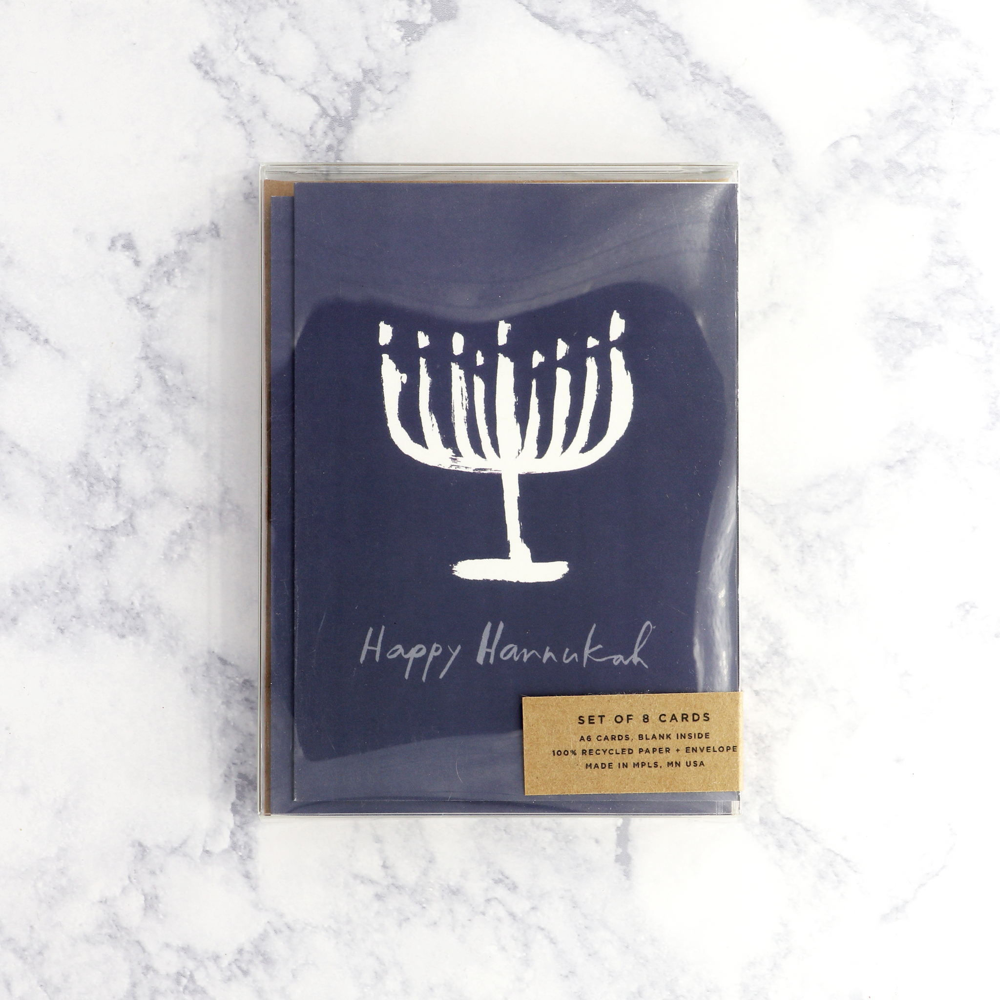 Painted Menorah Hannukah Boxed Cards (Set of 8)