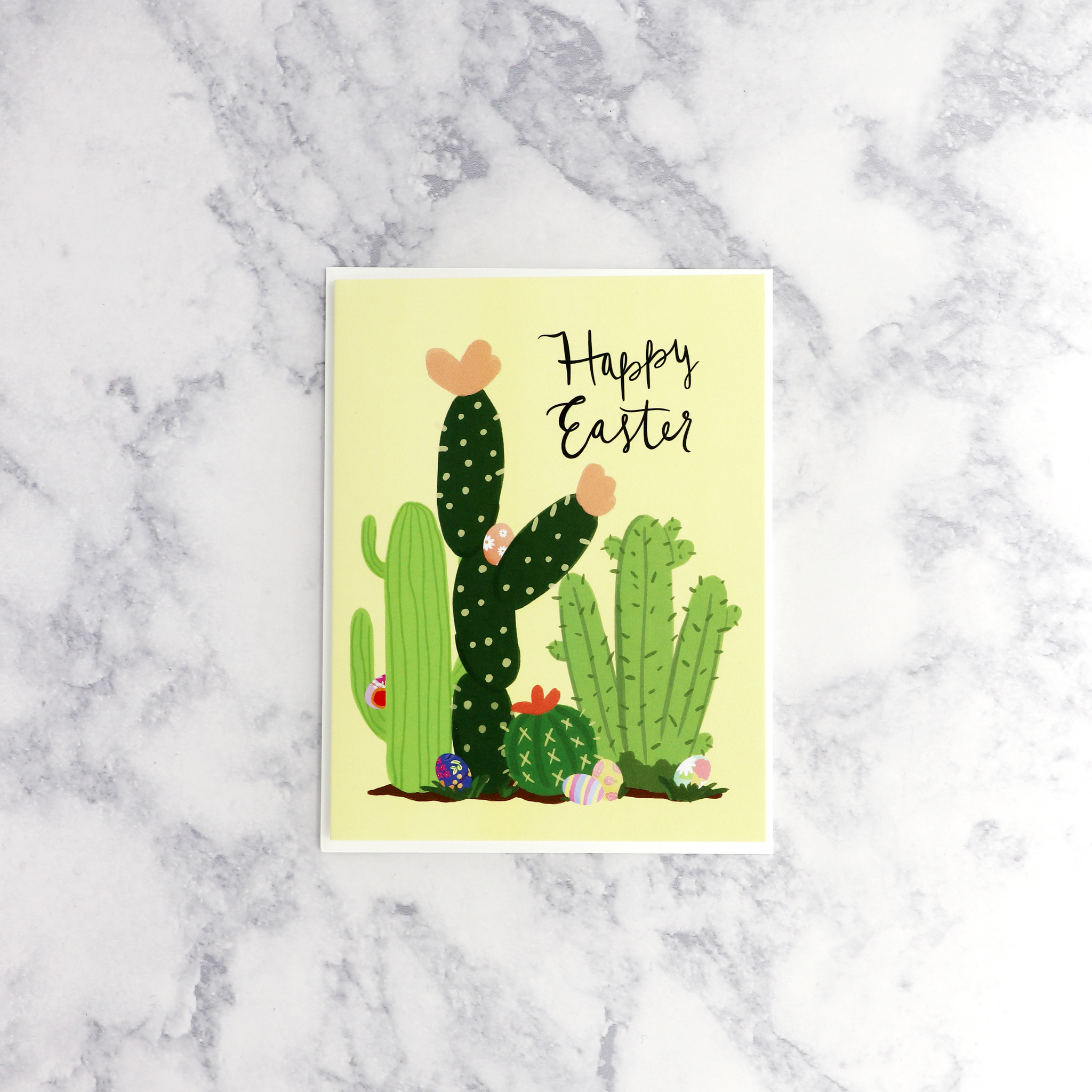 Painterly Cacti & Eggs Easter Card