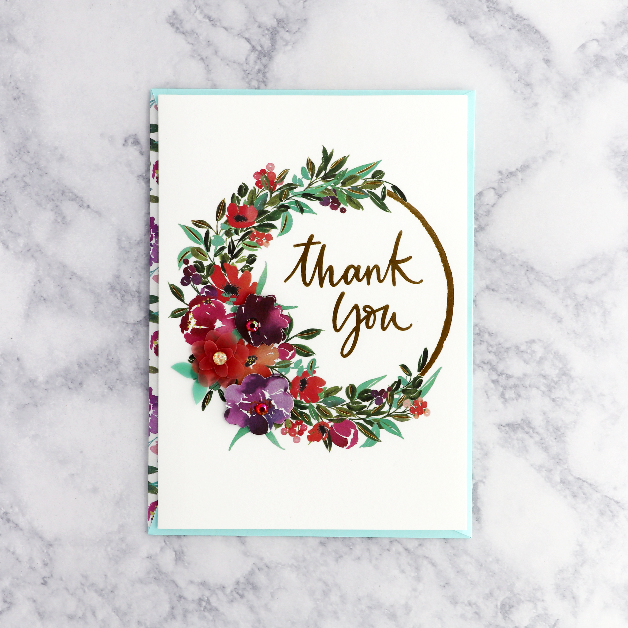 Painterly Wreath Thank You Card