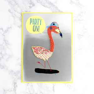 Party On! Flamingo Birthday Card