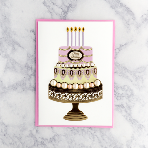 Pearl Cake Birthday Card