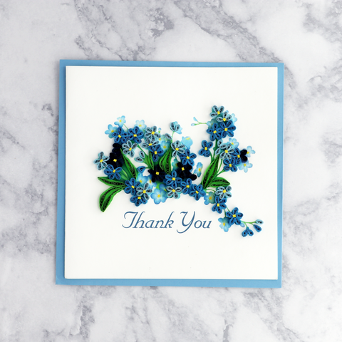 Handmade Petunia Garden Quilling Thank You Card
