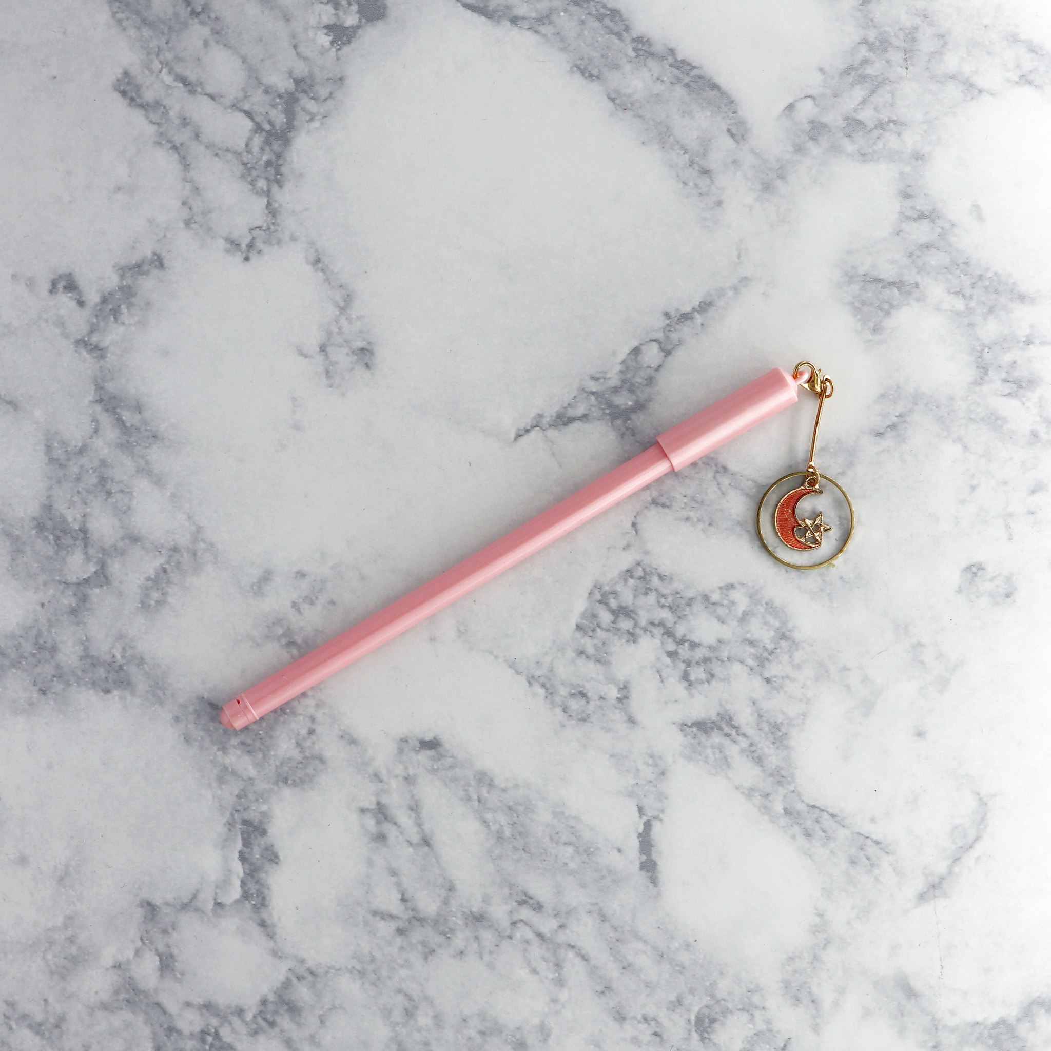 Pink Crescent Moon Charm Pen