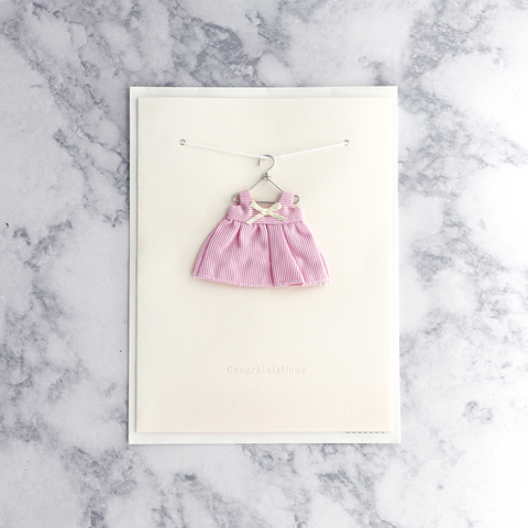 Pink Dress On Hanger New Baby Card