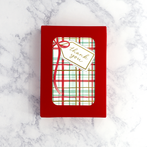 Plaid Thank You Holiday Boxed Cards (Set of 12)