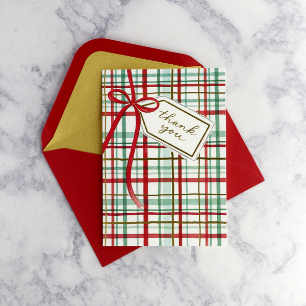 Plaid Thank You Holiday Boxed Cards (Set of 12)