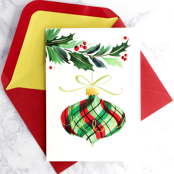 Plaid Ornament Holiday Boxed Cards (Set of 12)
