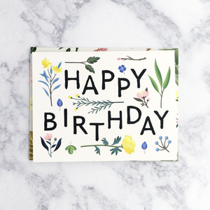 Ivory Plant Variety Birthday Card